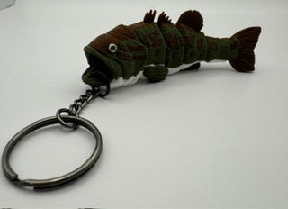 Articulated Largemouth Bass Keychain | 4.5" 3D-Printed Fishing Gift