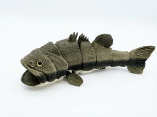 Articulated Largemouth Bass Figurine – 9" with Glass Eyes