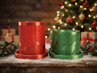 Dachshund Cup Holder & Tray Set with Tea Light – Gold Color-Shifting Finish